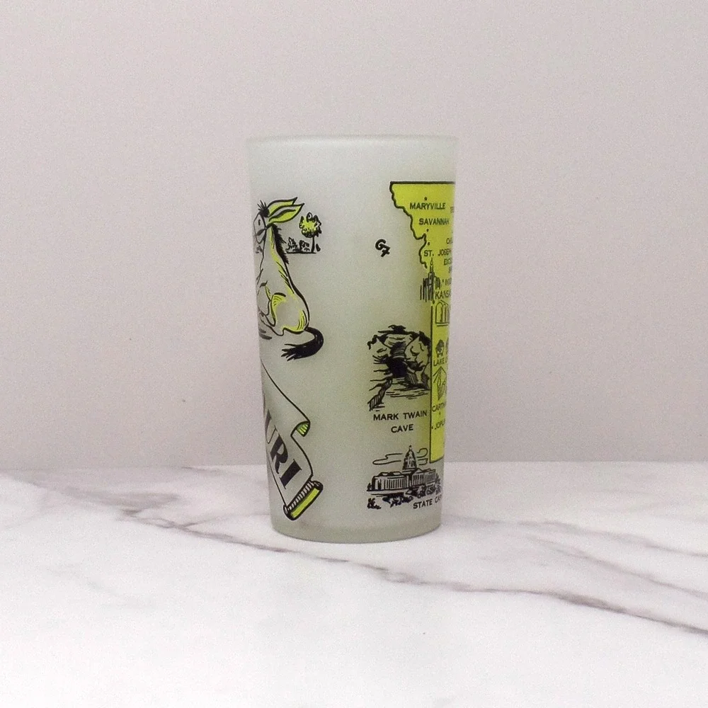Vintage Hazel Atlas Frosted Missouri Glass, 10 oz (1950s-1960s)